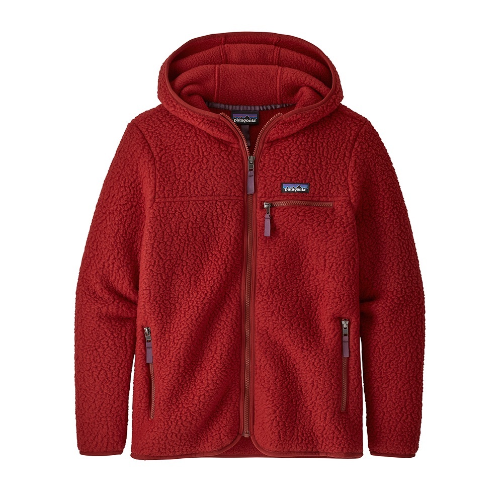 Hooded full zip patagonia retro pile fleece jacket